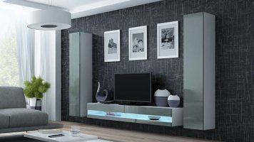Модульная стенка Zigo New IV белый / серый  59789 фото