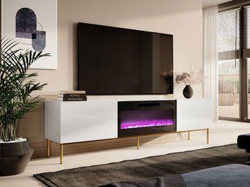 Тумба Koda 200 белая на золотых металлических ножках 59059 фото