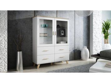 Витрина в гостиную Sanna 120 2D4S белая 59857 фото